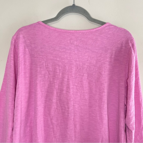 BLAIR Embroidered Cotton 3/4-Sleeve Henley, Large - Picture 6 of 10